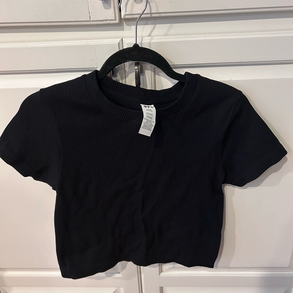 JoyLab Black Ribbed Women’s Tee
